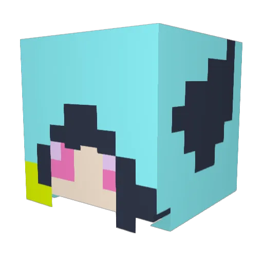 yakosame Minecraft avatar head, 3D render