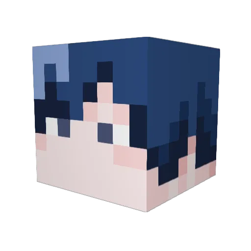 yakuseishou Minecraft avatar head, 3D render