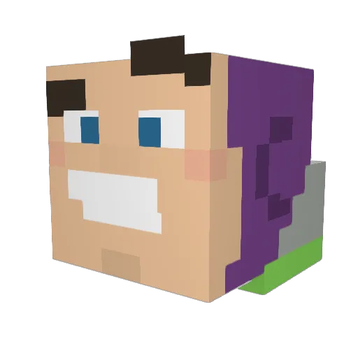 yakyai Minecraft avatar head, 3D render