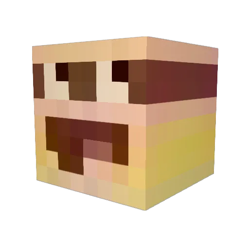 yala Minecraft avatar head, 3D render