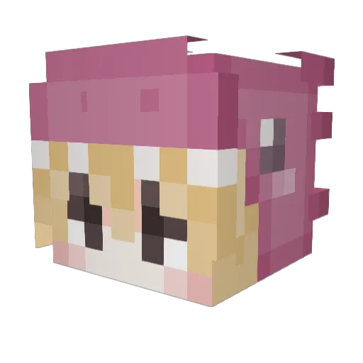yalyssas Minecraft avatar head, 3D render