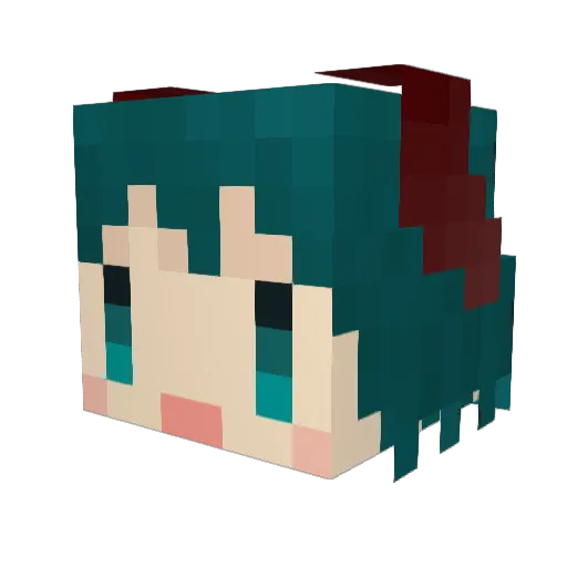 yamabico Minecraft avatar head, 3D render