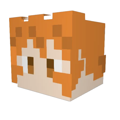 yamabukiFOX Minecraft avatar head, 3D render