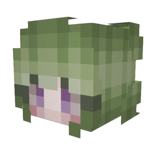 yamabukis Minecraft avatar head, 3D render
