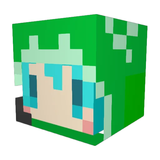 yamahumi Minecraft avatar head, 3D render