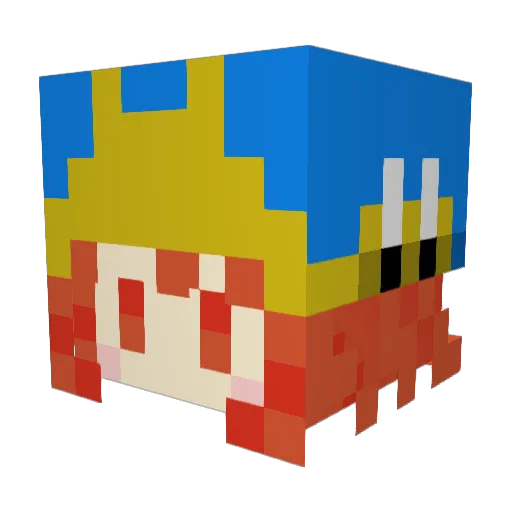 yamanaka_ryo Minecraft avatar head, 3D render