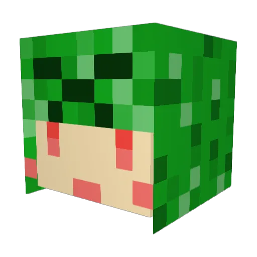 yamanisi Minecraft avatar head, 3D render