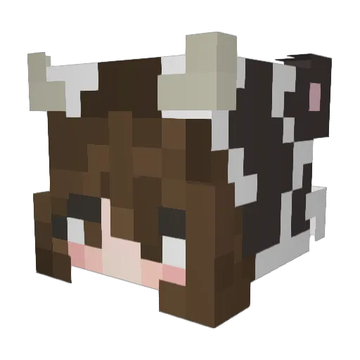 yamanko Minecraft avatar head, 3D render