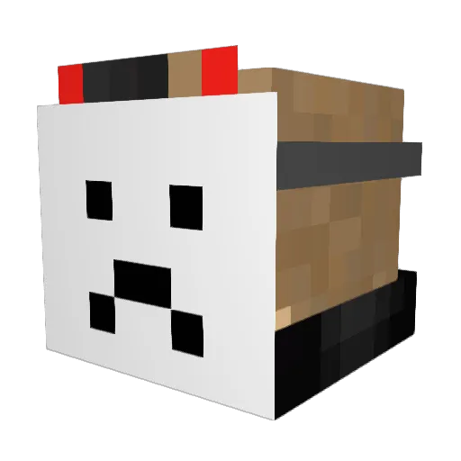 yamarari Minecraft avatar head, 3D render
