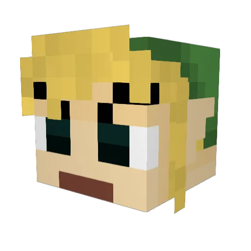 yamatama_ Minecraft avatar head, 3D render