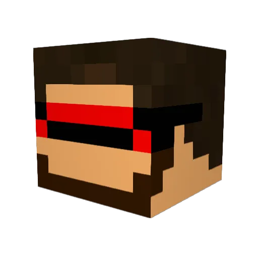 yamatas Minecraft avatar head, 3D render