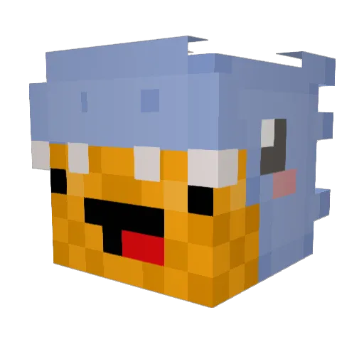 yamawho Minecraft avatar head, 3D render