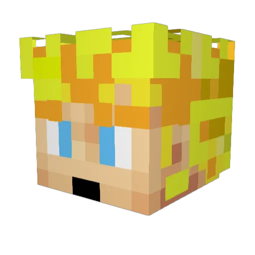 yamazo Minecraft avatar head, 3D render