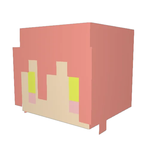 yami_07 Minecraft avatar head, 3D render