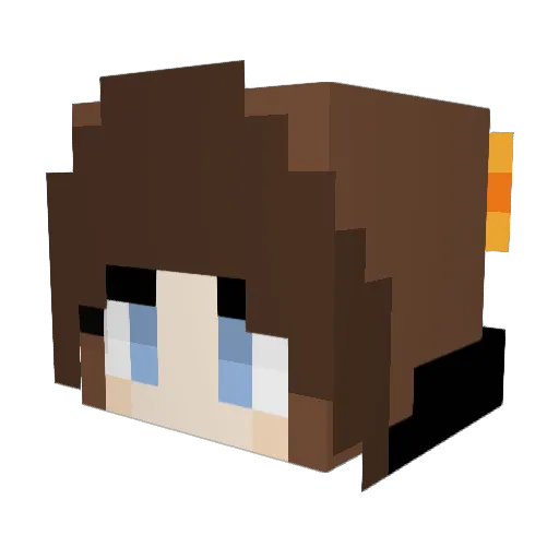 yamiamora Minecraft avatar head, 3D render
