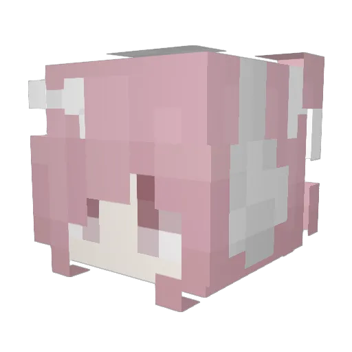 yaminoming Minecraft avatar head, 3D render