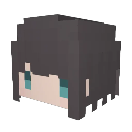 yamipuri Minecraft avatar head, 3D render