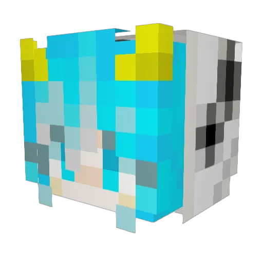 yamizou Minecraft avatar head, 3D render