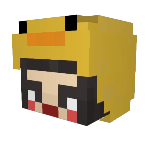 yamotaro Minecraft avatar head, 3D render