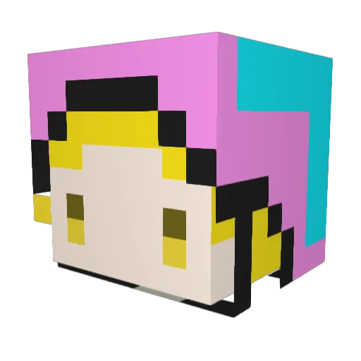 yan_neko Minecraft avatar head, 3D render