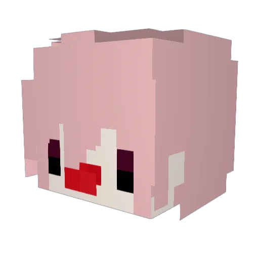 yanajopen Minecraft avatar head, 3D render