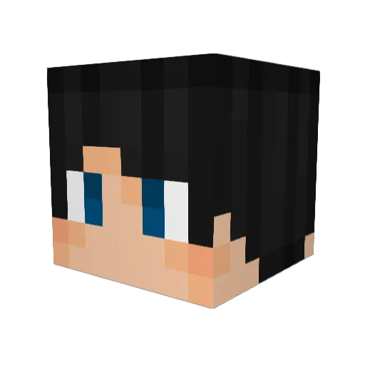 yanaking Minecraft avatar head, 3D render