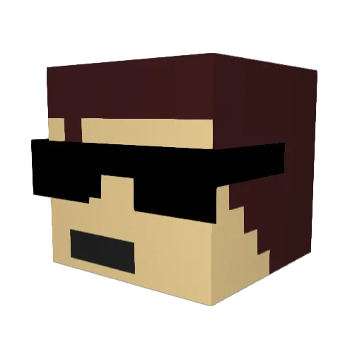 yaneer Minecraft avatar head, 3D render