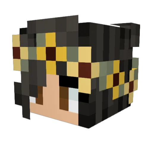 yanehra Minecraft avatar head, 3D render