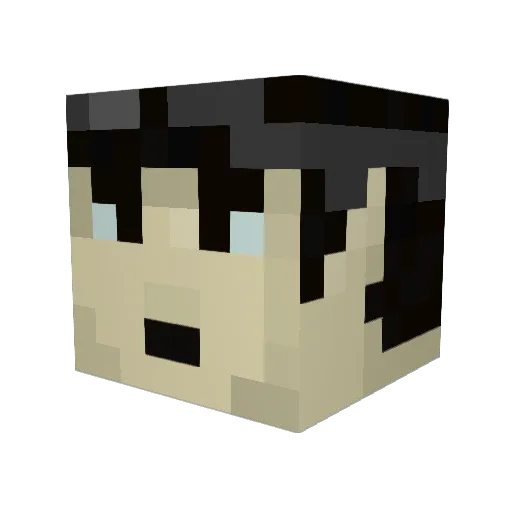 yanhagg Minecraft avatar head, 3D render