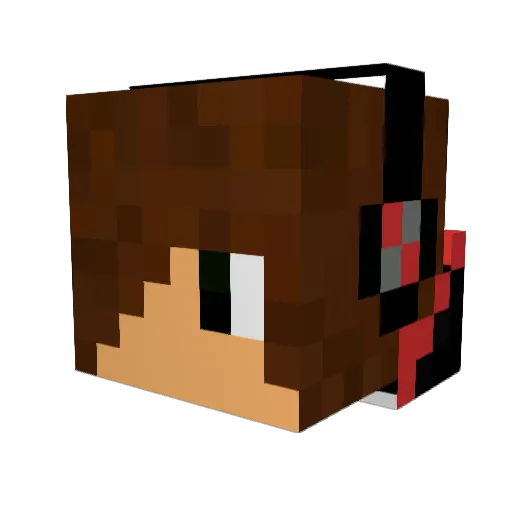 yanismes Minecraft avatar head, 3D render