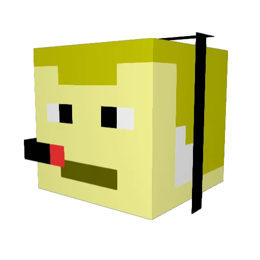 yanlau Minecraft avatar head, 3D render