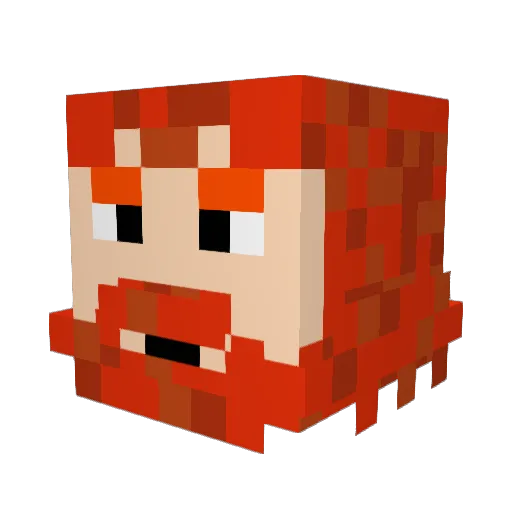 yannUFLL Minecraft avatar head, 3D render