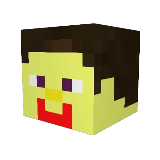 yannaib Minecraft avatar head, 3D render