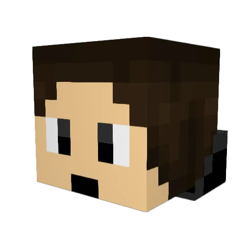 yannismate Minecraft avatar head, 3D render