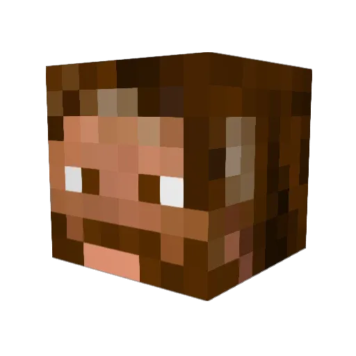 yannwolf Minecraft avatar head, 3D render