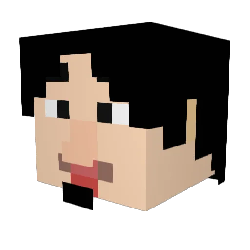 yansasa Minecraft avatar head, 3D render