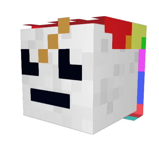 yanter Minecraft avatar head, 3D render