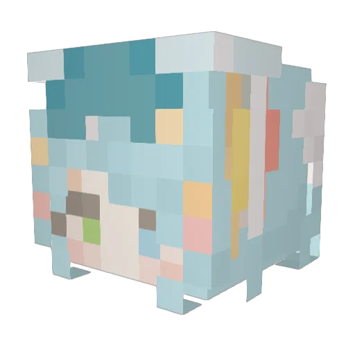 yanzengchun Minecraft avatar head, 3D render