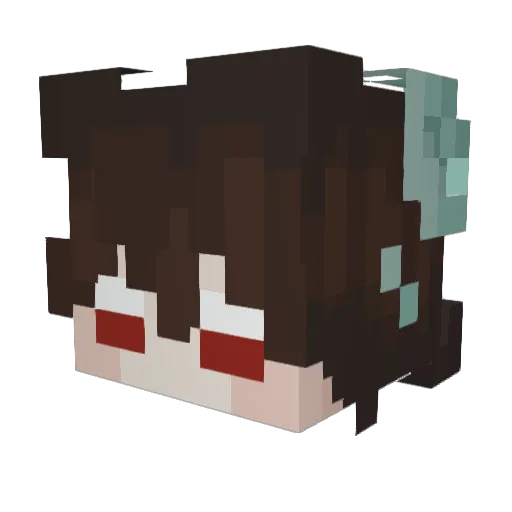 yaoiangel Minecraft avatar head, 3D render