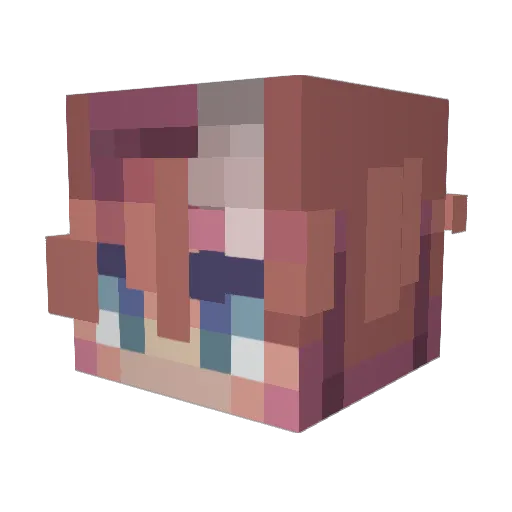 yaoichan Minecraft avatar head, 3D render