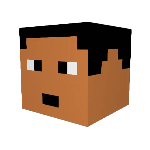 yaoliang Minecraft avatar head, 3D render