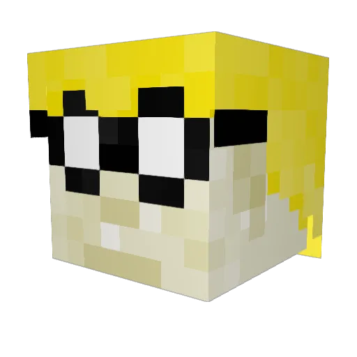 yaooooooooooo Minecraft avatar head, 3D render