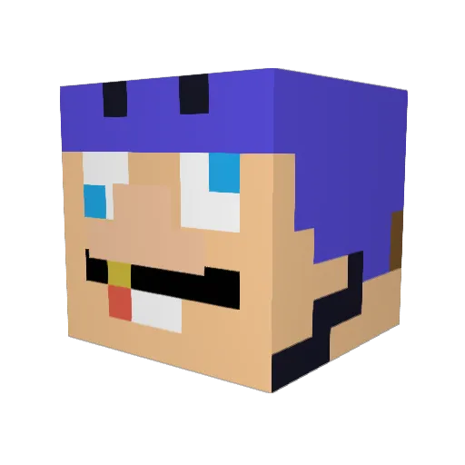 yaoui Minecraft avatar head, 3D render