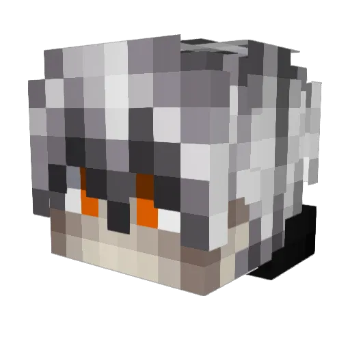 yaqru Minecraft avatar head, 3D render