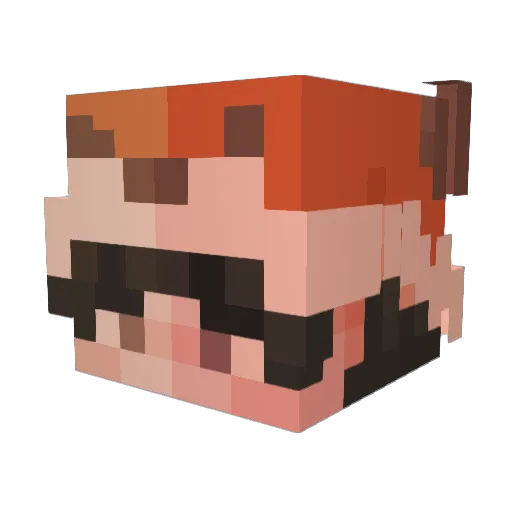 yaraibal Minecraft avatar head, 3D render