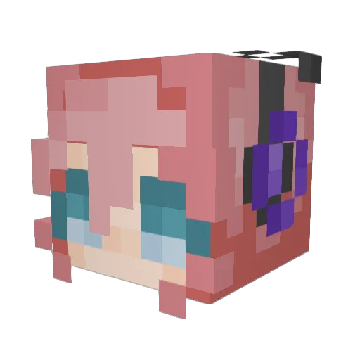 yarrowwy Minecraft avatar head, 3D render