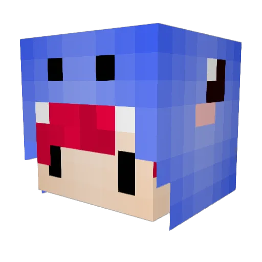 yasairui Minecraft avatar head, 3D render