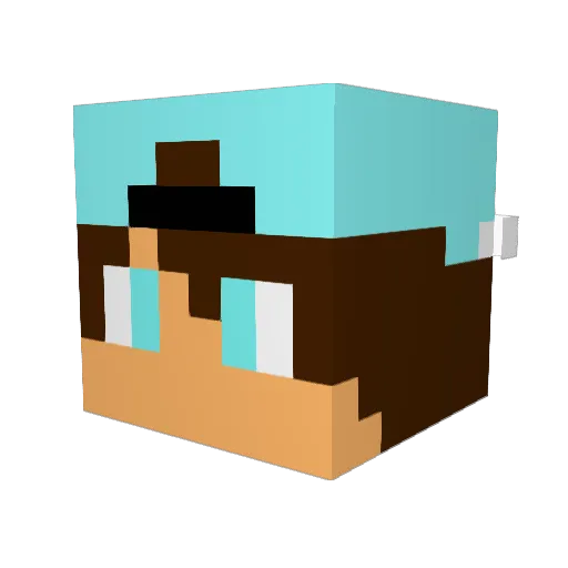 yasbard Minecraft avatar head, 3D render
