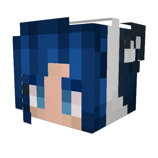 yasku Minecraft avatar head, 3D render