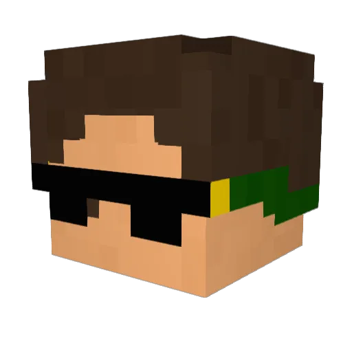 yaslingling Minecraft avatar head, 3D render